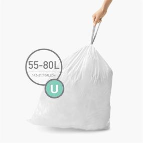 img 2 attached to 🗑️ simplehuman Custom Fit Drawstring Trash Bags, 55L / 14.5 Gal, White, 60 Ct