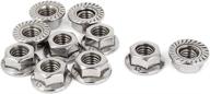 🔩 pack of 10 hhy m8x1.25mm 304 stainless steel serrated hex flange lock nuts logo