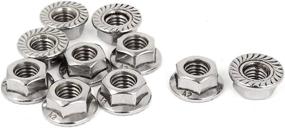 img 1 attached to 🔩 Pack of 10 HHY M8x1.25mm 304 Stainless Steel Serrated Hex Flange Lock Nuts