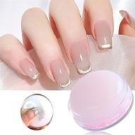 💅 silicone jelly cream nail art stamper with french tip transfer, pink soft sticky nail stamper for diy nail decoration - manicure tool for french nails and nail arts logo