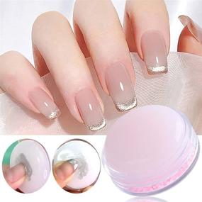 img 1 attached to 💅 Silicone Jelly Cream Nail Art Stamper with French Tip Transfer, Pink Soft Sticky Nail Stamper for DIY Nail Decoration - Manicure Tool for French Nails and Nail Arts