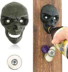 img 3 attached to 🍻 Premium Wall Mounted Cast Iron Bottle Opener with Magnetic Cap Catcher - Perfect Party and Halloween Gift (Black)