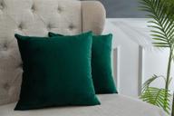 🍀 elara star velvet throw pillow covers: luxurious solid square decorative cushion cases for farmhouse accent, 16x16 inch, pack of 2 in emerald green логотип