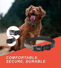 img 1 attached to TUG Reflective Dog Collar with Soft Neoprene Padding and Cushion for Energetic Dogs - Heavy Duty Collar with Separate ID Attachment Clip for Extra Comfort