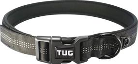 img 4 attached to TUG Reflective Dog Collar with Soft Neoprene Padding and Cushion for Energetic Dogs - Heavy Duty Collar with Separate ID Attachment Clip for Extra Comfort