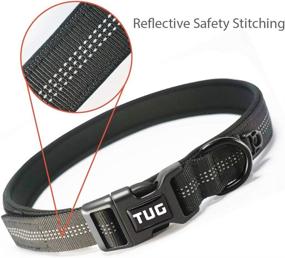 img 2 attached to TUG Reflective Dog Collar with Soft Neoprene Padding and Cushion for Energetic Dogs - Heavy Duty Collar with Separate ID Attachment Clip for Extra Comfort