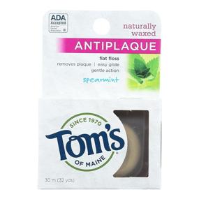 img 2 attached to 🦷 Toms Of Maine Natural Spearmint Antiplaque Flat Dental Floss: 32 Yard - 6 per case