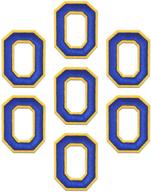 🔠 blue iron on letter patches - "o" letter 7pcs alphabet letter a-z iron on patches sew on approx. 2.2 x1.9 inches (blue+yellow, o) logo