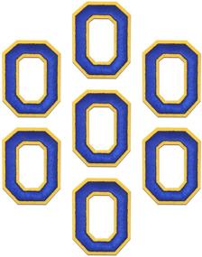 img 1 attached to 🔠 Blue Iron on Letter Patches - "O" Letter 7pcs Alphabet Letter A-Z Iron on Patches Sew on Approx. 2.2 x1.9 inches (Blue+Yellow, O)