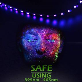 img 3 attached to 🔦 12V 24W UV Strip Light Kit with 300 LEDs, 395nm-405nm - 33ft/10m for Party, Collection, Stage, Night Fishing, and more.