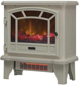 img 4 attached to Duraflame Electric Fireplace Stove - Cream: 1500W Infrared Heater with Flickering Flame Effects