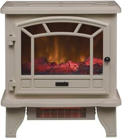 img 1 attached to Duraflame Electric Fireplace Stove - Cream: 1500W Infrared Heater with Flickering Flame Effects