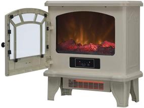 img 2 attached to Duraflame Electric Fireplace Stove - Cream: 1500W Infrared Heater with Flickering Flame Effects