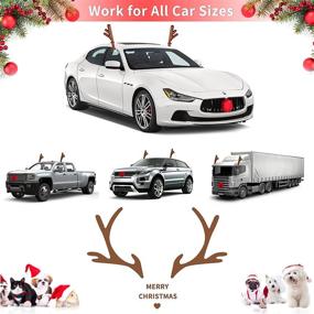 img 2 attached to 🦌 QZYL Premium Car Reindeer Antlers & Nose Kit: Festive Christmas Decorations for Cars, SUVs, Vans, and Trucks – Easy Installation