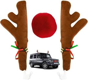 img 4 attached to 🦌 QZYL Premium Car Reindeer Antlers & Nose Kit: Festive Christmas Decorations for Cars, SUVs, Vans, and Trucks – Easy Installation