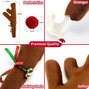 img 1 attached to 🦌 QZYL Premium Car Reindeer Antlers & Nose Kit: Festive Christmas Decorations for Cars, SUVs, Vans, and Trucks – Easy Installation