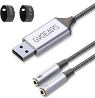 🔌 gevo usb to audio jack adapter: ps4 compatible, mic-supported headphone aux converter (9.8 inch / 25 cm) logo