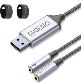 img 4 attached to 🔌 GEVO USB to Audio Jack Adapter: PS4 Compatible, Mic-Supported Headphone AUX Converter (9.8 inch / 25 cm)