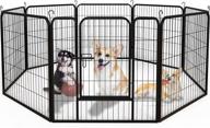 🐾 yintatech metal dog playpen: heavy duty portable foldable kennel with removable food tray for puppy/dog/cat/rabbit/kitten - indoor/outdoor 8 panel dog fence logo