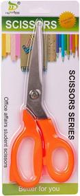 img 1 attached to 🔪 8 Inch Multi-Purpose Heavy Duty Orange Craft Scissors - Quality Stainless Steel, Soft Comfortable Grip - Contoured Shears for Home, School, Office, Arts, Fabric, Crafts Sewing - 1 Pack