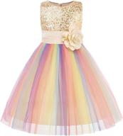 uhnice little sleeveless rainbow wedding girls' clothing in dresses logo