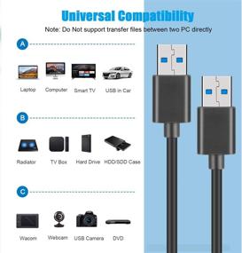 img 3 attached to 🔌 JYJZPB USB 3.0 A кабель на A разъем - 5FT/1.5M USB кабель для передачи данных, охлаждения ноутбука, принтеров, модемов, камер, корпусов жестких дисков - Черный