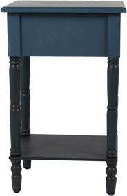 img 1 attached to Décor Therapy Bailey Bead board 1-Drawer Accent Table: Antique Navy, Compact Size 14x17x26.5