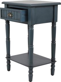 img 3 attached to Décor Therapy Bailey Bead board 1-Drawer Accent Table: Antique Navy, Compact Size 14x17x26.5