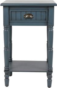 img 4 attached to Décor Therapy Bailey Bead board 1-Drawer Accent Table: Antique Navy, Compact Size 14x17x26.5