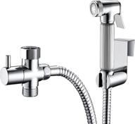 🚽 premium all metal handheld bidet sprayer for toilet – chrome finish | universal t-valve adapter attachment | leak free & diy installation | stainless steel & brass construction - built to last logo