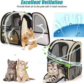 img 3 attached to 🐱 Farexon Pet Carrier Backpack: Ventilated and Expandable Cat Backpack for Travel and Outdoor Adventures