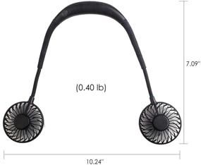 img 3 attached to USB Rechargeable Mini Fan Headphone Fan Neckband, 3 Speeds - Perfect for Outdoor Office Home Sports (Black)