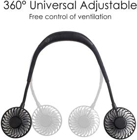 img 2 attached to USB Rechargeable Mini Fan Headphone Fan Neckband, 3 Speeds - Perfect for Outdoor Office Home Sports (Black)