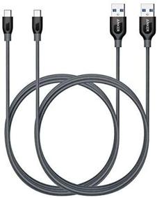 img 1 attached to 🔌 Highly Durable Anker Powerline+ USB-C to USB 3.0 Cable (6ft, 2-Pack) for Samsung Galaxy, iPad Pro, MacBook & More - Grey