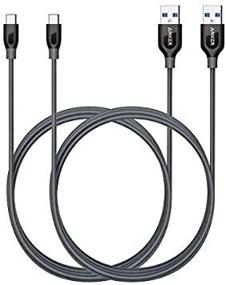 img 2 attached to 🔌 Highly Durable Anker Powerline+ USB-C to USB 3.0 Cable (6ft, 2-Pack) for Samsung Galaxy, iPad Pro, MacBook & More - Grey