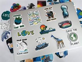 img 2 attached to 🌍 50pcs Eco-Friendly Slogan Sticker Pack: Global Warming, Climate Change, Marine Life, Water Conservation, Save The Plants