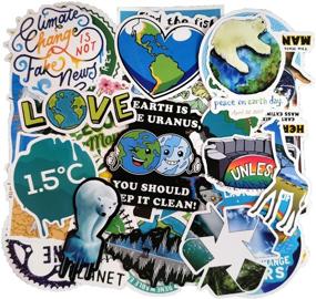 img 4 attached to 🌍 50pcs Eco-Friendly Slogan Sticker Pack: Global Warming, Climate Change, Marine Life, Water Conservation, Save The Plants