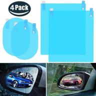 🚗 4 pieces car rear view mirror film - anti-fog, anti-glare, anti-scratch, anti-mis rainproof, waterproof hd mirror window film - clear protective sticker for car mirrors & side windows, enhancing safe driving experience logo