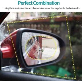 img 2 attached to 🚗 4 Pieces Car Rear View Mirror Film - Anti-Fog, Anti-Glare, Anti-Scratch, Anti-Mis Rainproof, Waterproof HD Mirror Window Film - Clear Protective Sticker for Car Mirrors & Side Windows, Enhancing Safe Driving Experience