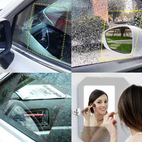 img 1 attached to 🚗 4 Pieces Car Rear View Mirror Film - Anti-Fog, Anti-Glare, Anti-Scratch, Anti-Mis Rainproof, Waterproof HD Mirror Window Film - Clear Protective Sticker for Car Mirrors & Side Windows, Enhancing Safe Driving Experience