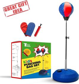 img 1 attached to TechTools Punching Bag for Kids: Interactive Boxing Set with Adjustable Stand and Gloves - Perfect Boy and Girl Toy Gift for Ages 3-9