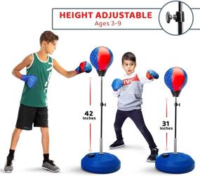 img 2 attached to TechTools Punching Bag for Kids: Interactive Boxing Set with Adjustable Stand and Gloves - Perfect Boy and Girl Toy Gift for Ages 3-9