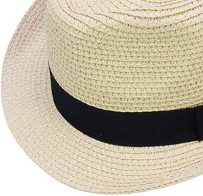 img 2 attached to Sandy Ting Summer Panama Fedora Boys' Accessories