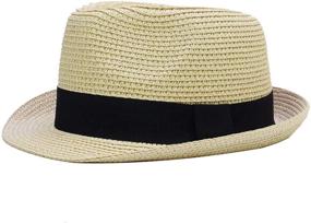 img 4 attached to Sandy Ting Summer Panama Fedora Boys' Accessories