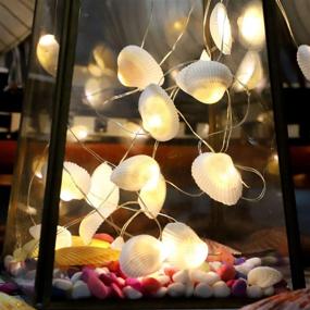 img 1 attached to Impress Life Seashell Nautical Scallops String Lights Decoration – Ocean Beach Summer Wedding Home Party Decor with Remote Control