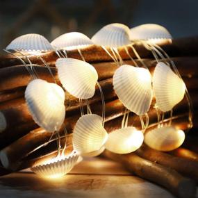 img 2 attached to Impress Life Seashell Nautical Scallops String Lights Decoration – Ocean Beach Summer Wedding Home Party Decor with Remote Control