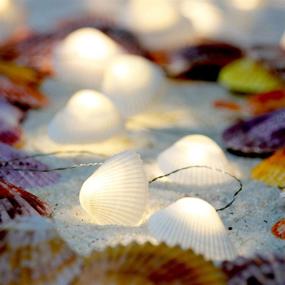 img 3 attached to Impress Life Seashell Nautical Scallops String Lights Decoration – Ocean Beach Summer Wedding Home Party Decor with Remote Control