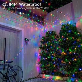 img 1 attached to 🎄 Ollny Solar Outdoor Christmas Lights: Waterproof 50Leds/25ft Twinkle Fairy Star Lights with 11 Modes in Warm White & Multicolor Changing for Xmas Trees, Patio, Home, Yard, and Party Decorations