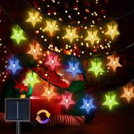 🎄 ollny solar outdoor christmas lights: waterproof 50leds/25ft twinkle fairy star lights with 11 modes in warm white & multicolor changing for xmas trees, patio, home, yard, and party decorations логотип