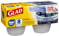 🍱 gladware mini food storage containers - small round containers for 4 oz of food, with lids - 8 count set логотип